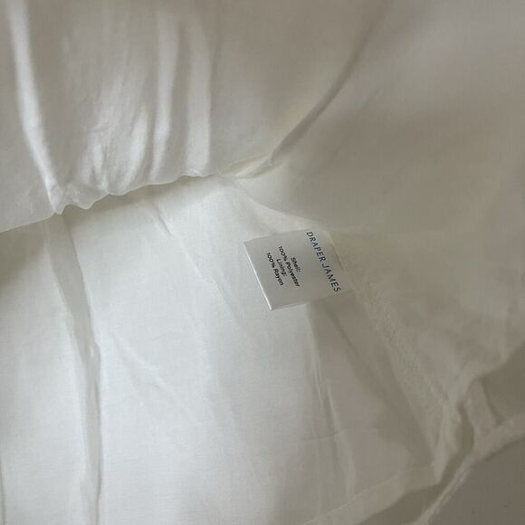 Draper James shiny white pearl button down tie collar blouse top Small - Picture 2 of 5